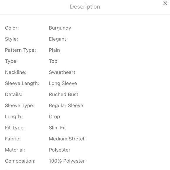 Sweetheart neck lateen sleeve crop ruched blouse - Picture 6 of 6